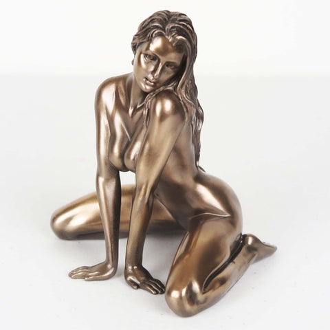 Nude Female Bronze Figurine Miniature Statue Sculpture #293 5"H New