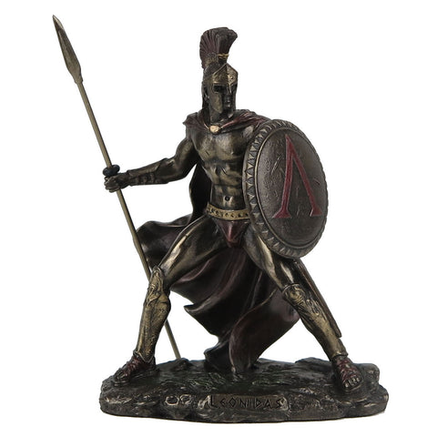 Leonidas Greek Spartan Warrior King Bronze Figurine Miniature Statue 4"H New