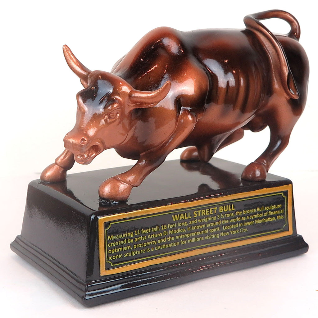 Official Bronze Wall Street Bull Stock Market NYC Figurine Statue New