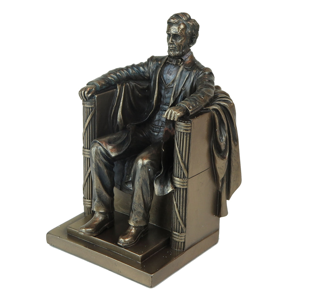 Seated Abraham Lincoln Memorial USA Bronze Figurine Miniature Statue 5.25"H New