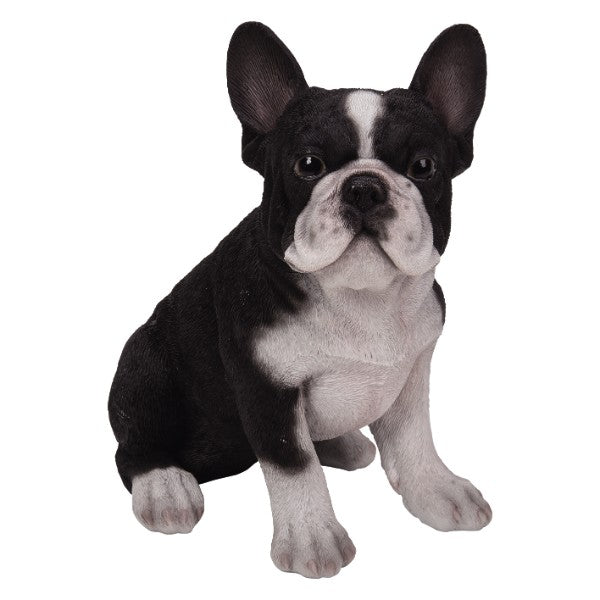 French Bulldog Puppy Dog Black & White Collectible Figurine Miniature New